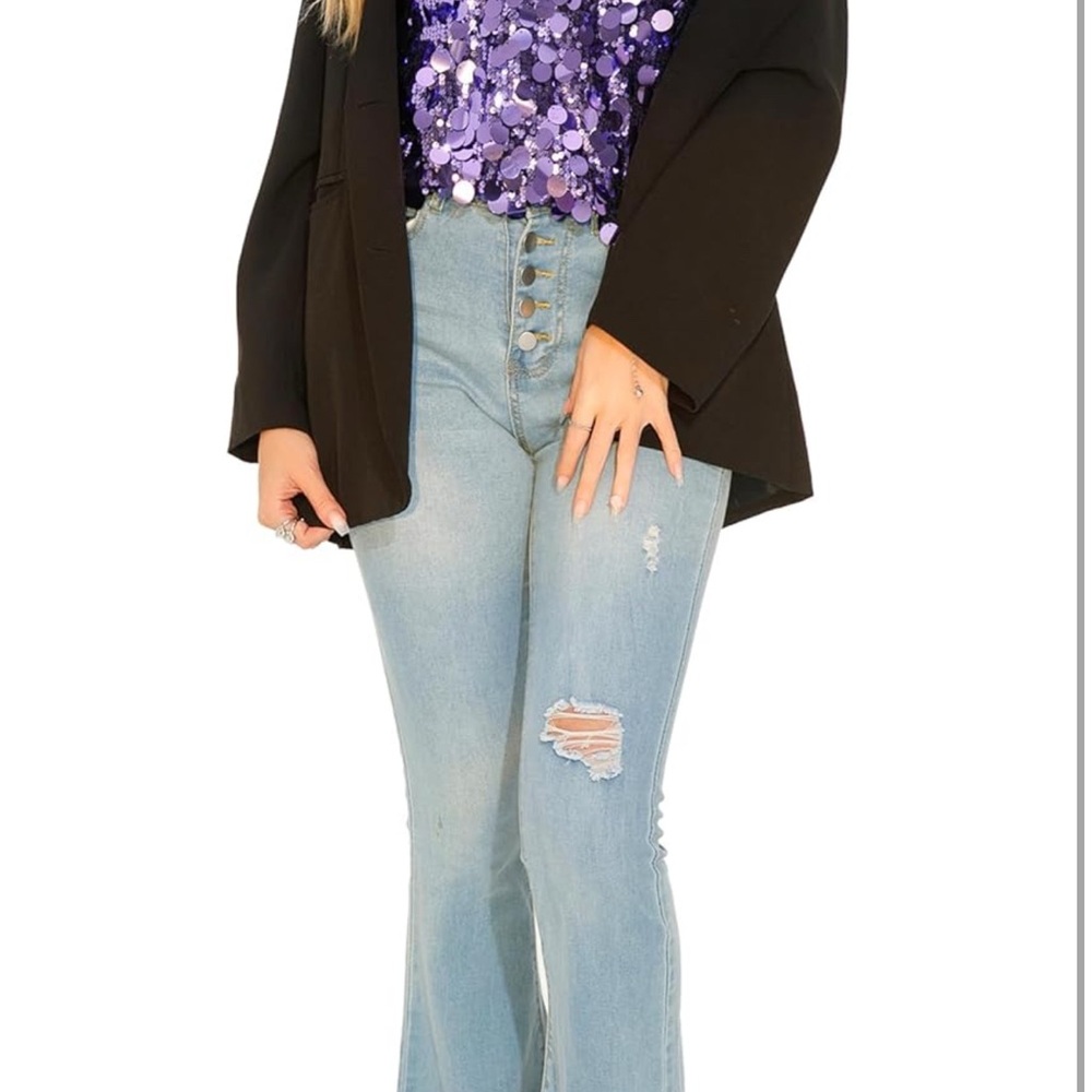 Glamorous Purple Sequin Camisole - Picture 2 of 10